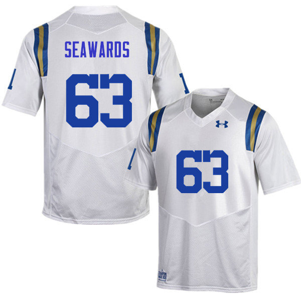 Men #63 Sean Seawards UCLA Bruins Under Armour College Football Jerseys Sale-White